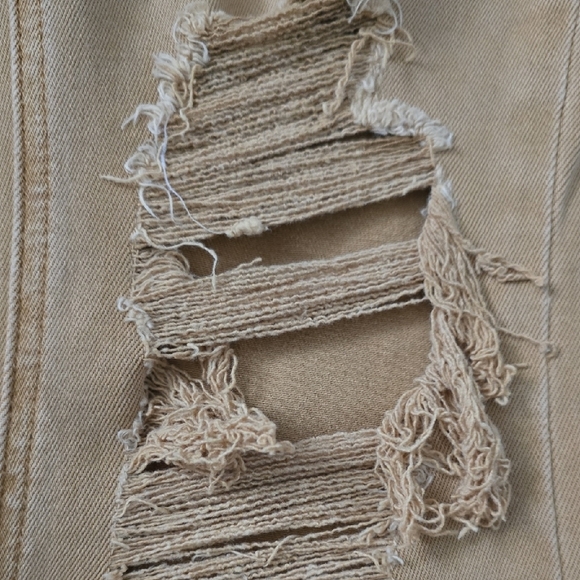 Vervet Tan Distressed Flare Jeans - Picture 6 of 6